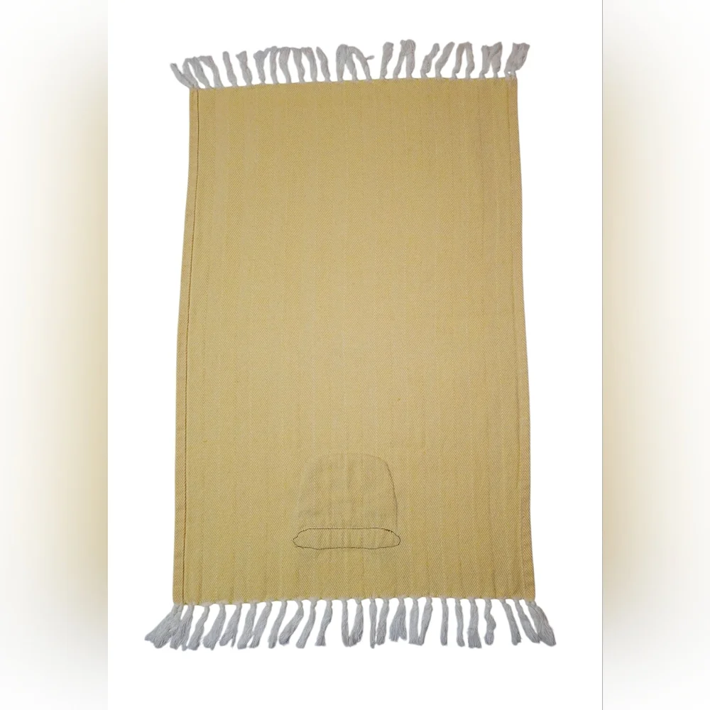Retro Hippie VW Bus Camper Van Yellow Fringe Hand Towel Handmade